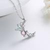 Ожерелье с кулоном Dazzle Crystal Butterfly Dewdrop Moon для женщин, изысканное серебряное ожерелье S925 для девочек, романтические украшения