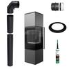 Freestanding Stove KRATKI REN M Left 7 kW Ø150 BLACK Installation Kit