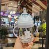 250Ml Baby Sippy Water Cup Kid Handle Learn Feeding Drinking Bottle Anti-Choking With Gravity Ball Kids Training Cup With Straw