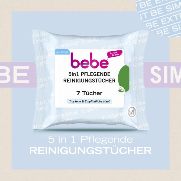 bebe Очищающие салфетки Bebe 5в1 дорожный размер, 7 шт.