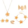 6Pcs Vintage Flower Jewelry Set Zinc Zinc Alloy Women Jewelry Suit Necklace Earrings Bracelet Set  Wedding