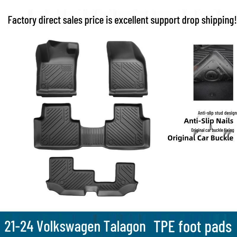 Экологичные 3D коврики в салон Volkswagen Tayron 21-24 с высоким бортом из TPE