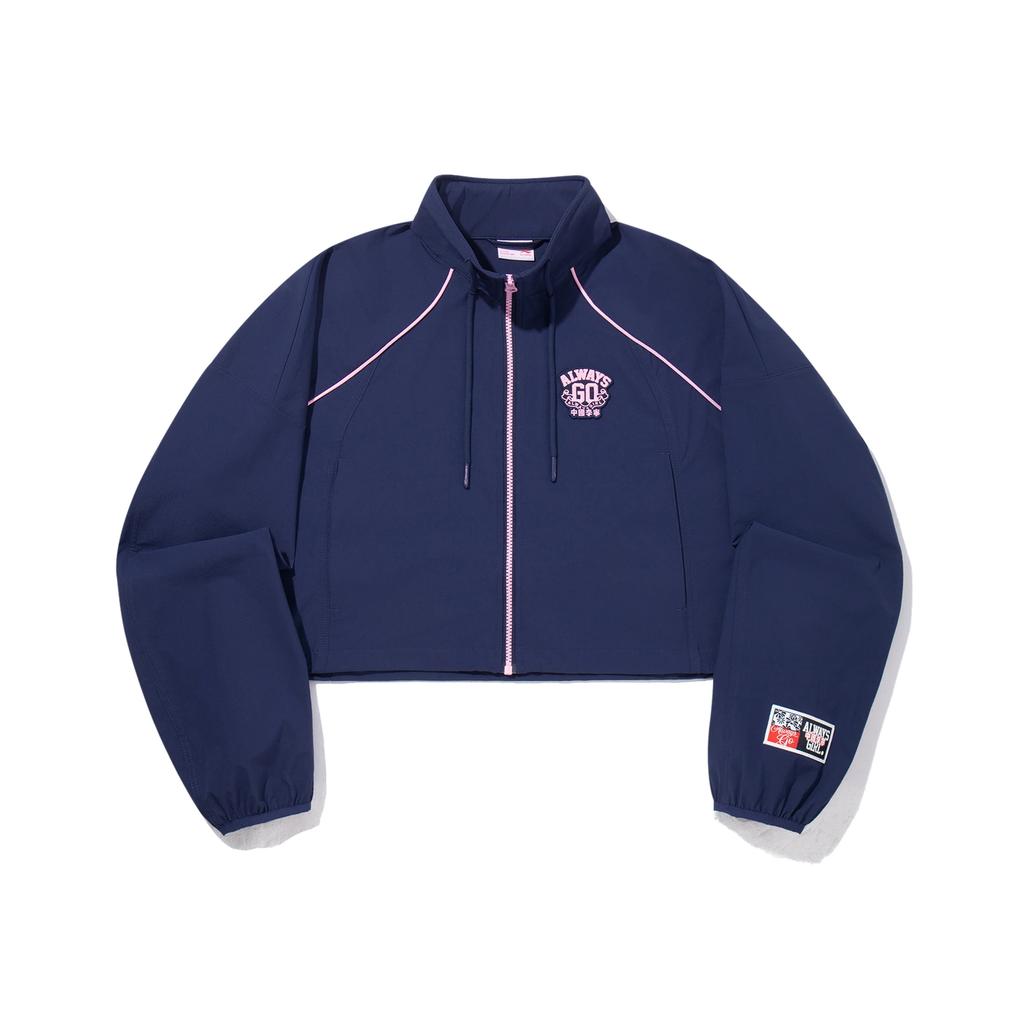 Li Ning Письмо Молния Стойка Воротник Универсальный Повседневный Свободный Ветровка Женская Верхняя одежда AFDVB60-4