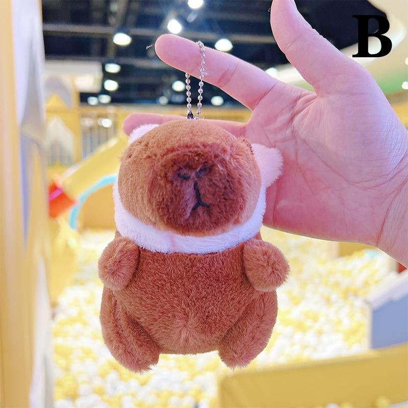 Капибара плюшевая кукла мультфильм брелок кулон мягкая кукла рюкзак кулон автомобиль сумка брелок декор детский подарок брелок