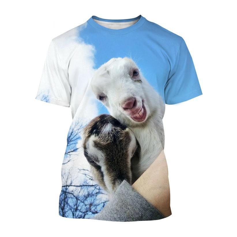 Summer Funny Animal Goat 3D Print T-Shirts Streetwear Men Fashion Harajuku Casual Oversized O-Neck T Shirt Tees Tops