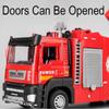 Масштаб 1/32 Пожарная машина Модель игрушечной машины Металлическая литая под давлением Светомузыкальная имитация Спрей Спасательная машина Модели для детей Подарки на день рождения