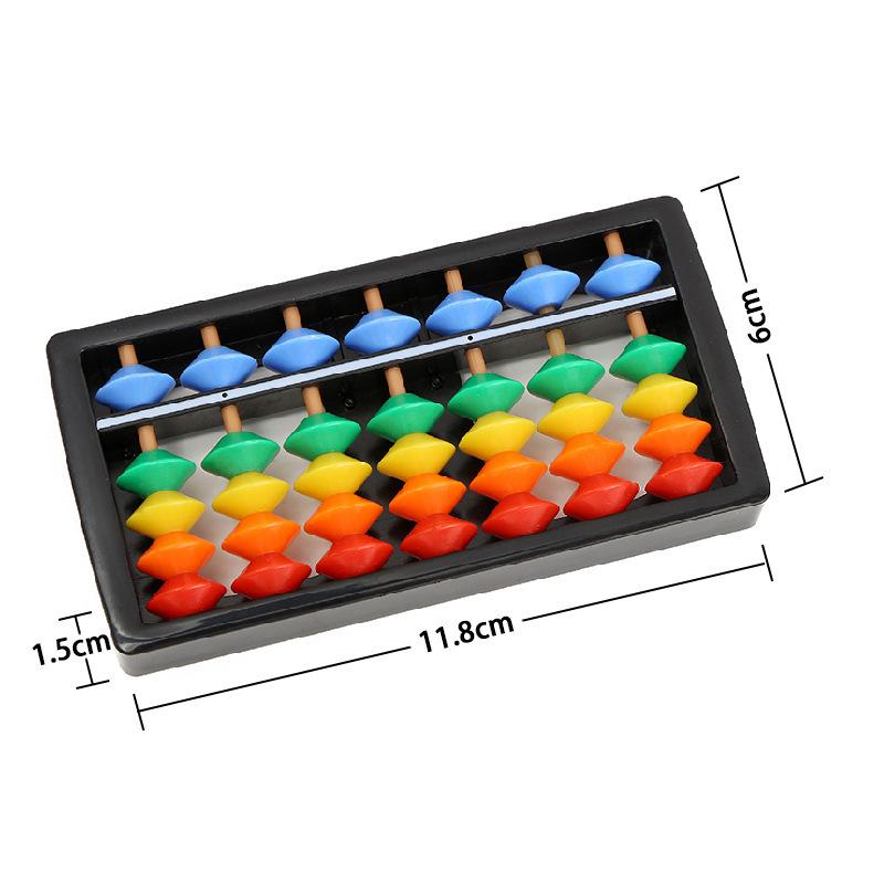 Small 7 Column Plastic Abacus Montessori Math Toy Colorful Beads Arithmetic Calculating Tool Kids Educational Teaching Aid