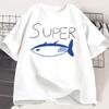Kpop Korean Jin Super Tuna Fish T-shirts Fashion Vintage Short Sleeve T-shirt Men Women Clothing Cotton Casual Oversized T Shirt