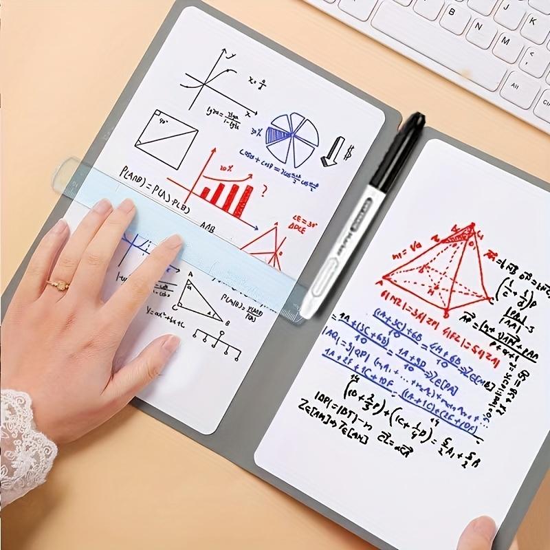 Stylish A5 Reusable Whiteboard Notebook - Ultra-Portable Weekly Planner With Durable Faux Leather Cover Versatile Memo Pad