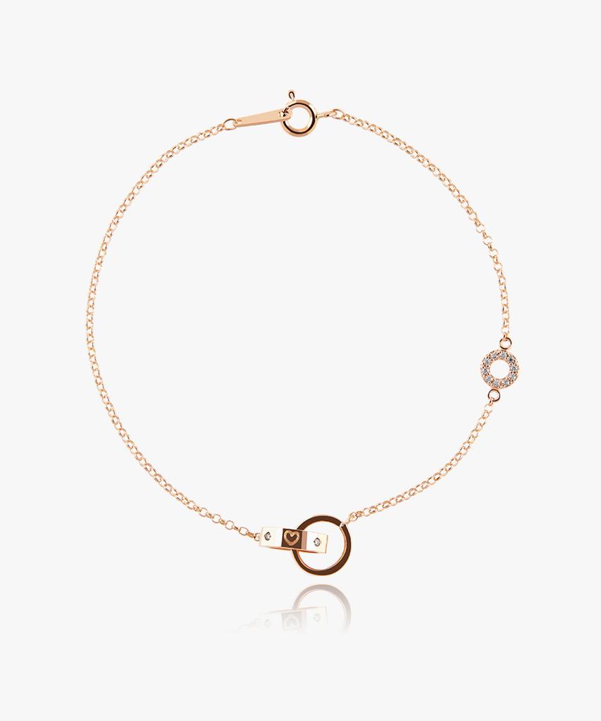Helene Jewelry 14K Glow Double Ring O-Ring Chain Gold Bracelet