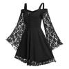 (L-5XL) Женское готическое платье с открытыми плечами и длинными расклешенными рукавами на талии, плотное бандажное вечернее платье