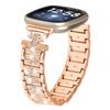Для Fitbit Versa 4/Sense 2 Браслет для часов из нержавеющей стали, 3-рядный, украшенный стразами, сменный браслет