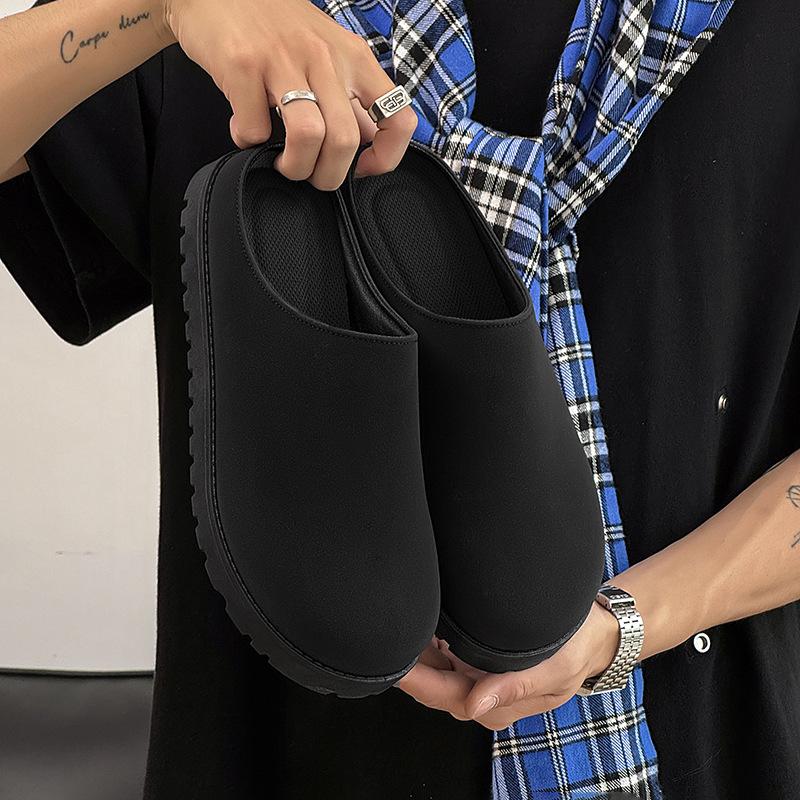 Новые мужские тапочки ниша манго голова низкий верх полу-шлепанцы ленивый человек одна педаль сумка голова шлепанцы мужские