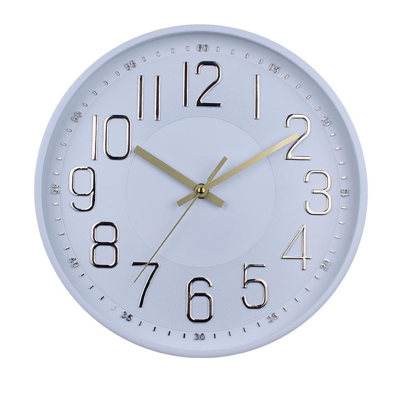 Простые и универсальные электронные настенные часы, персонализированный и креативный шрифт, четкий и бесшумный ход, точные кварцевые часы диаметром 12 дюймов.