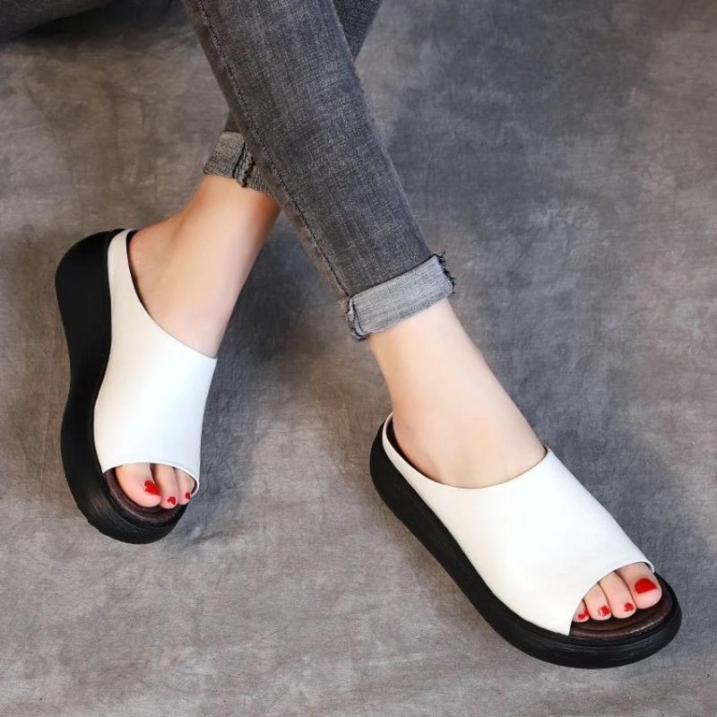 Fashion Slippers for Women's Summer New Platform Shoes Womens Outdoor Slippers Open Toe Roman Shoes Ethnic Zapatos Mujer 2024 Tendencia