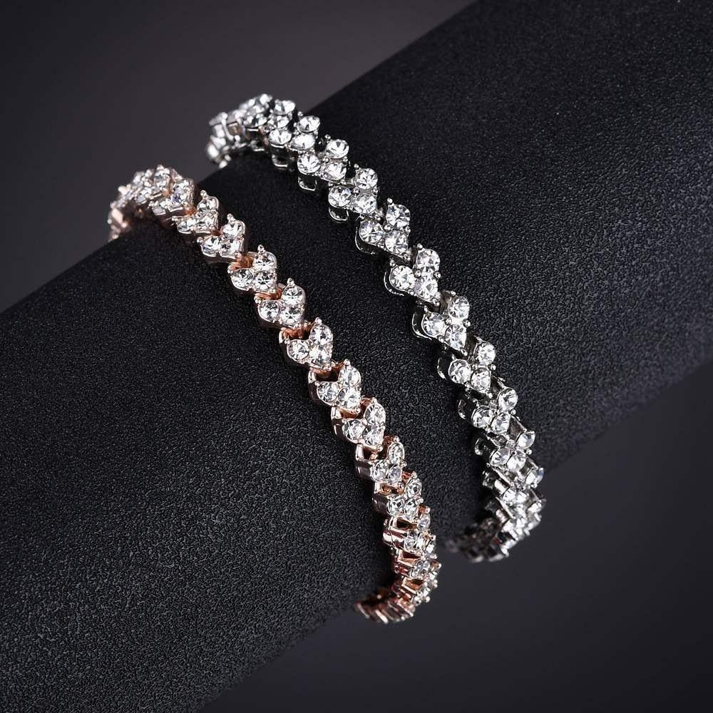 925 Sterling Silver Fashion Charm CZ Tennis Bracelet for Women Crystal Zircon Jewelry Adjustable Box Chain Bracelets Gift
