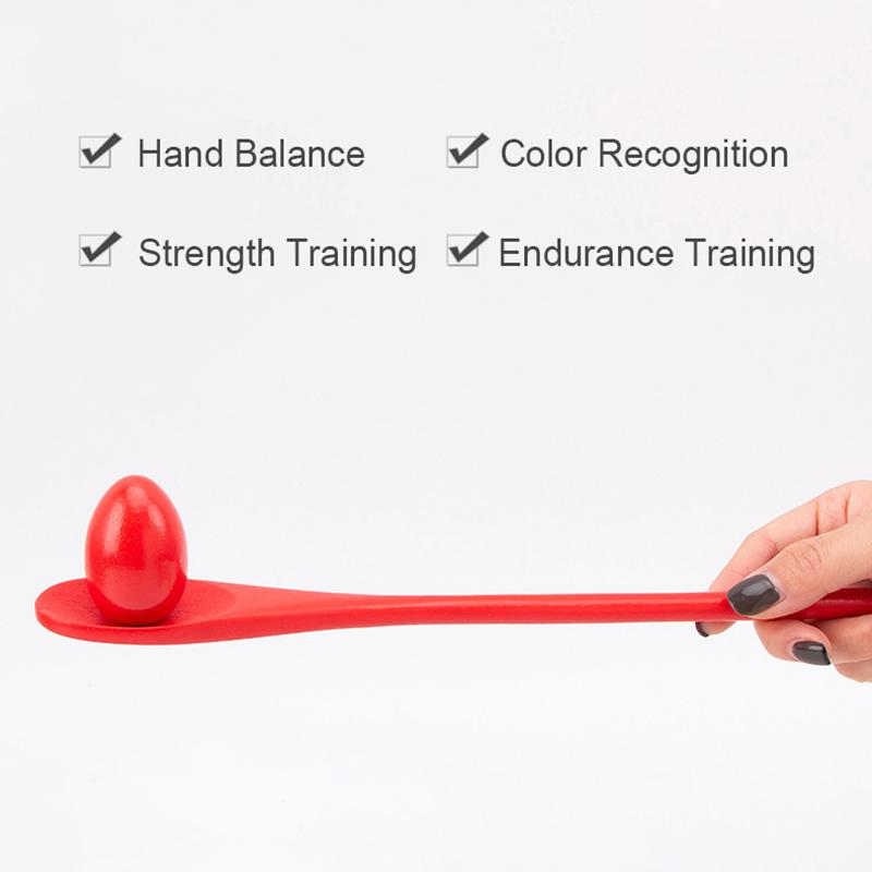 6 шт., деревянные игровые наборы с ложкой для яиц, гоночные игровые наборы, балансировочная палка, эстафета для детей, пасхальные яйца, охота, уличный газон, спортивные обучающие инструменты