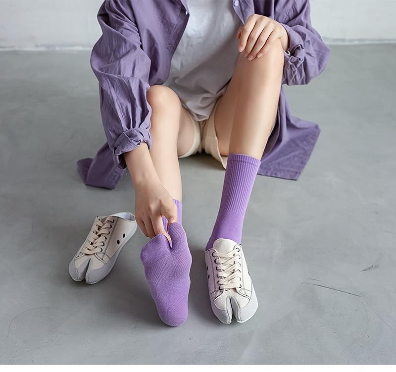 ZFZTLYEL Размеры Спортивные Носки для Ног Сплошные Свободные Женские Носки с Разделенными Пальцами, Влагоотводящие, Дезодорирующие, Многоцветные, Для Девочек 22-25 см, Носки, Гетры, Антибактериальные,