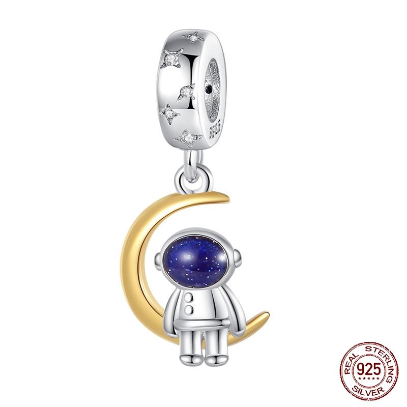 Медь Металл Модный Стильный Светящийся Космический Корабль Астронавт Кролик Планета Шарм Бусины Компоненты Бусины Совместимые С Брендами Аутентичные Оригинальные