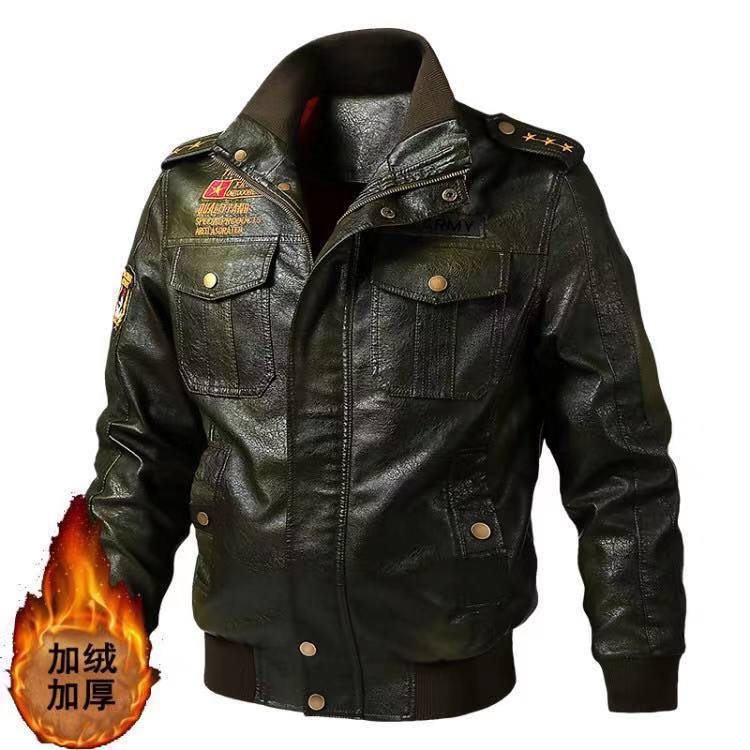Leather Men Spring and Autumn New Pu Leather Jacket Male Motorcycle Jacket