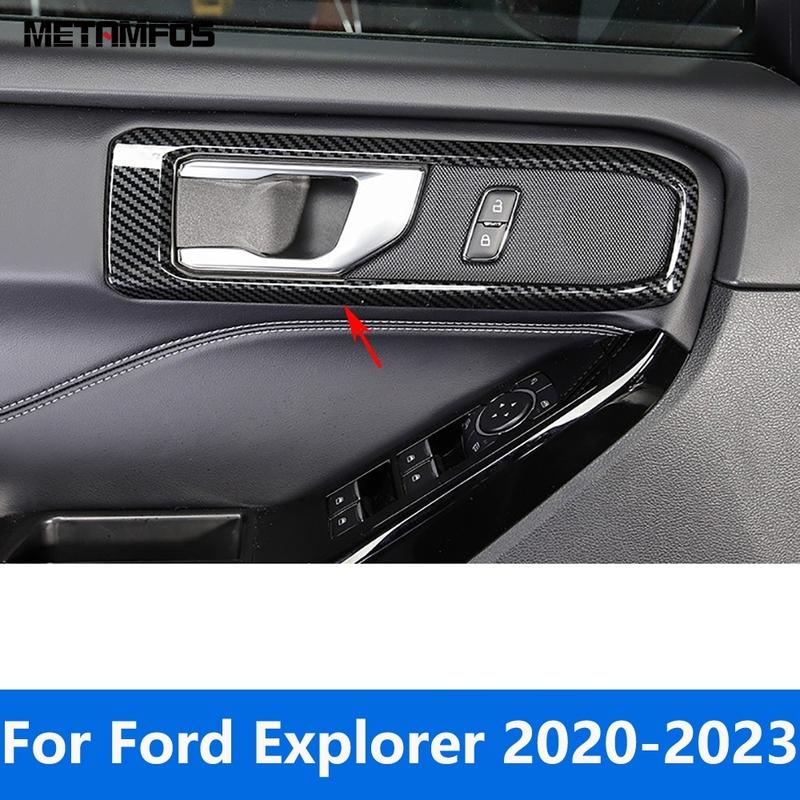 Interior Accessories For Ford Explorer Carbon Fiber ide Door Handle Bowl Cover Trim Sticker Car Styling