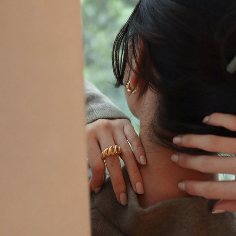 modernlike 14k gold-filled silver bold ring nuts ring