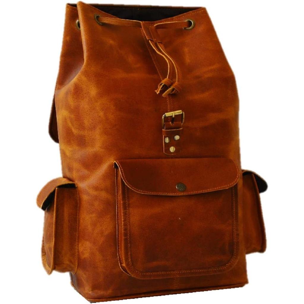 Genuine Leather Vintage Handmade Casual College Day-pack Cross Body Messenger Backpack