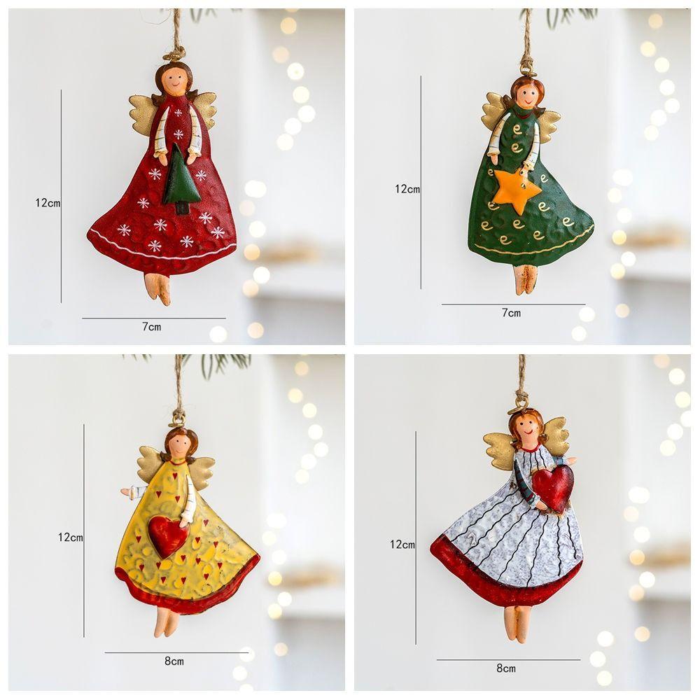 Santa Claus Hanging Pendants Cartoon Angel Girl Drop Ornaments Christmas Decorations Festival