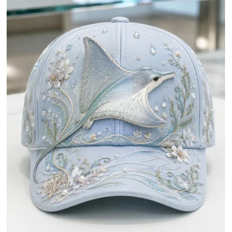D Digital printing ocean wind octopus turtle dolphin baseball cap women's sunshade sun protection cap hat