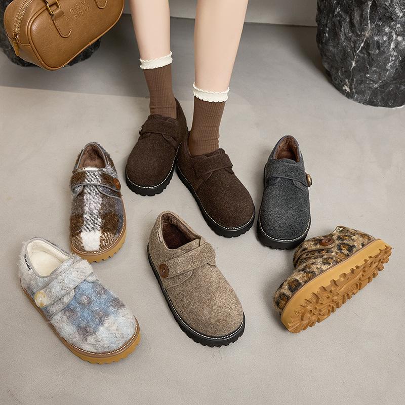 Soft waxy small potatoes~ 6CM fluffy shoes with velvet Mary Jane Birken platform cotton shoes will increase in height in autumn and winter