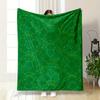 Repeating Green Soccer Ball Outlines Aligned In Vertical Columns. for All Seasons Blanket Lunch Break Throw Gift