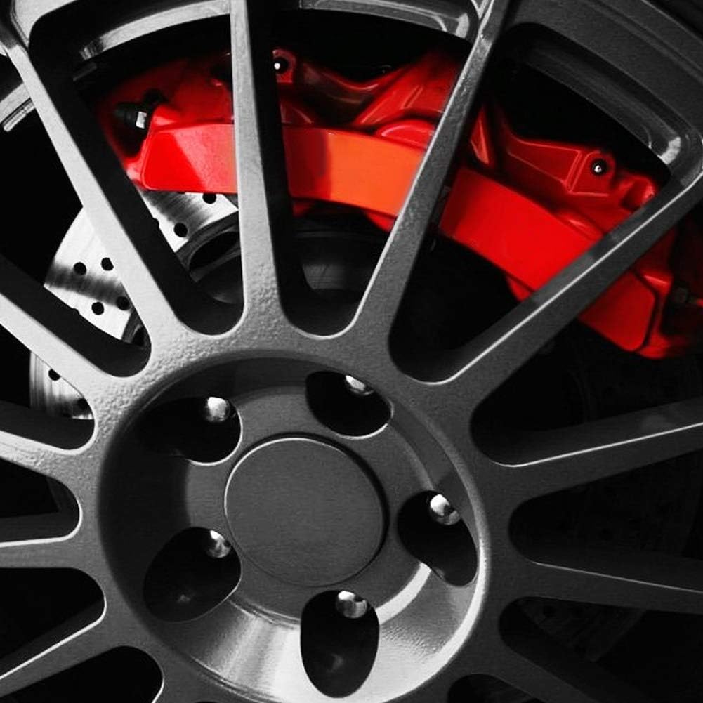 Brake Caliper Covers, Left Right Universal Red Aluminium Alloy Brake Caliper Covers, For 16-17 Inch Wheels (L)