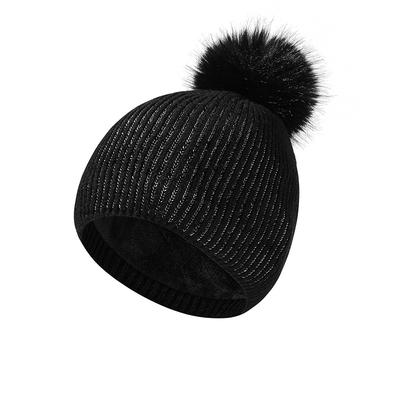 Вязаная шапка Осень Зима Теплая шерстяная шапка Двойной бархат Защита ушей Теплая шапка