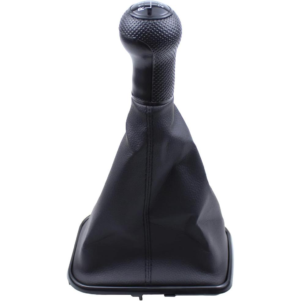 ApplianPar 5 Speed Gear Shift Knob Stick Shifter Lever Head with Gaitor Boot Cover for VW Bora Golf Jetta MK4 GTI R32 1999-2005