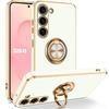 Silicone Case - BOOLING - for Samsung Galaxy S25 FE - Flexible with Rotating Ring - White