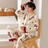 Autumn Winter Cartoon Long-sleeved Long Trousers Sleep Loose Pajamas Suit Spring Sweet Lovely Cotton Home Wear