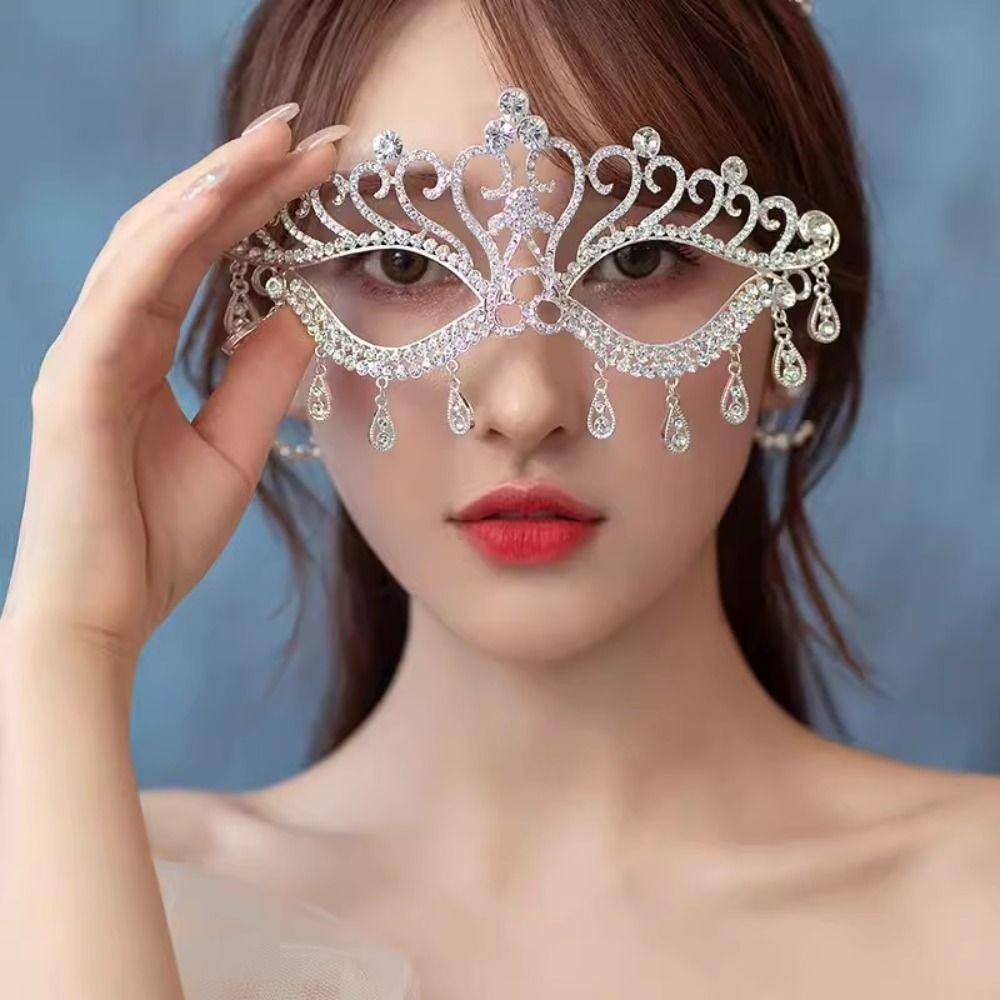 Tassel Rhinestone Mask Veil Facial Jewelry Accessories Creative Masquerade Mask Photo Prop