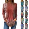 Tee Shirts For Women Fall Casual Long Sleeve Shirts Sweatshirt Retro Printing Top Pullover