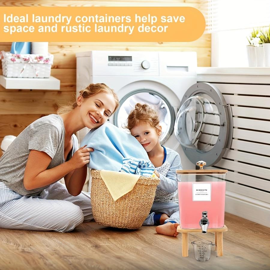 Диспенсер для стирального порошка, Пластиковый диспенсер для жидкого стирального порошка с краном, Контейнер для кондиционера для белья, Органайзер для прачечной