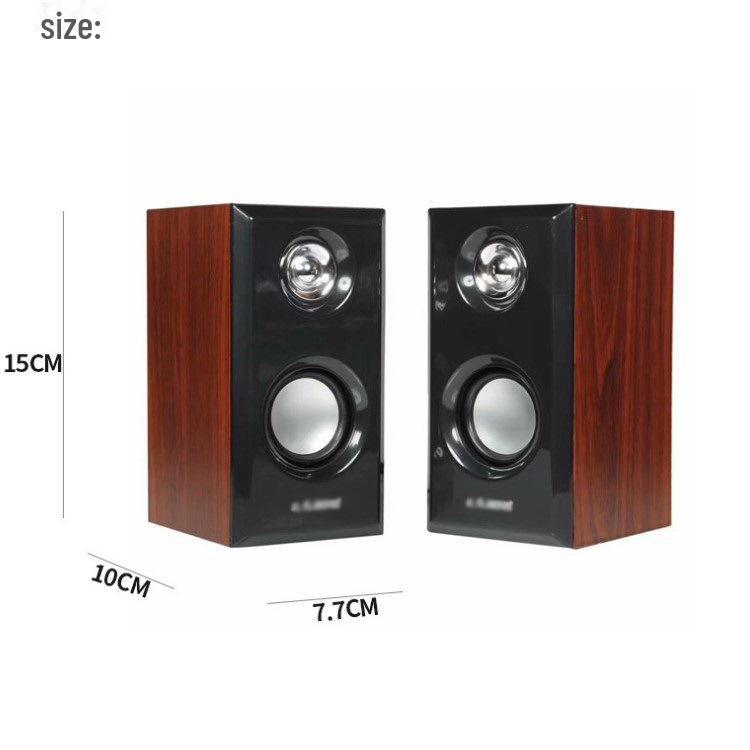 D092 Твердый Деревянный USB-динамик для ноутбука с деревянным сабвуфером