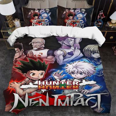 HUNTER X HUNTER Аниме k Комплект пододеяльника Мягкое стиранное постельное белье 3 предмета Летний Удобный Студенческое общежитие Дом Детское постельное белье Хит продаж
