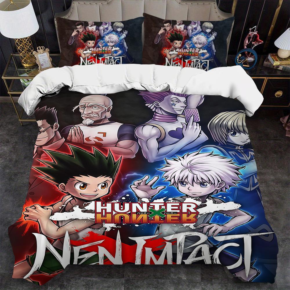 HUNTER X HUNTER Аниме k Комплект пододеяльника Мягкое стиранное постельное белье 3 предмета Летний Удобный Студенческое общежитие Дом Детское постельное белье Хит продаж