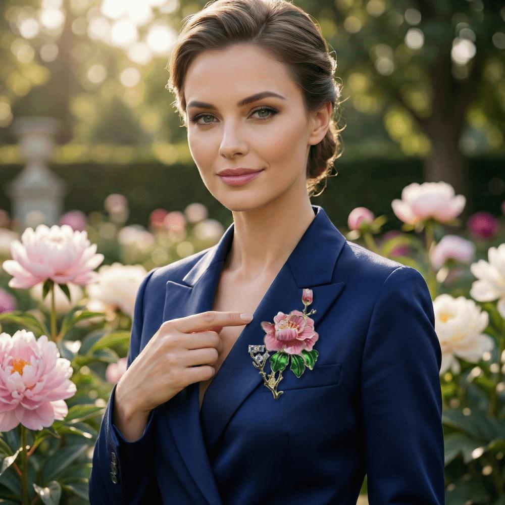 Дизайнерская Брошь Лист Лотоса с Рисунком Винтажная Брошь-Булавка Пион Новая Брошь Лотос Свадебная