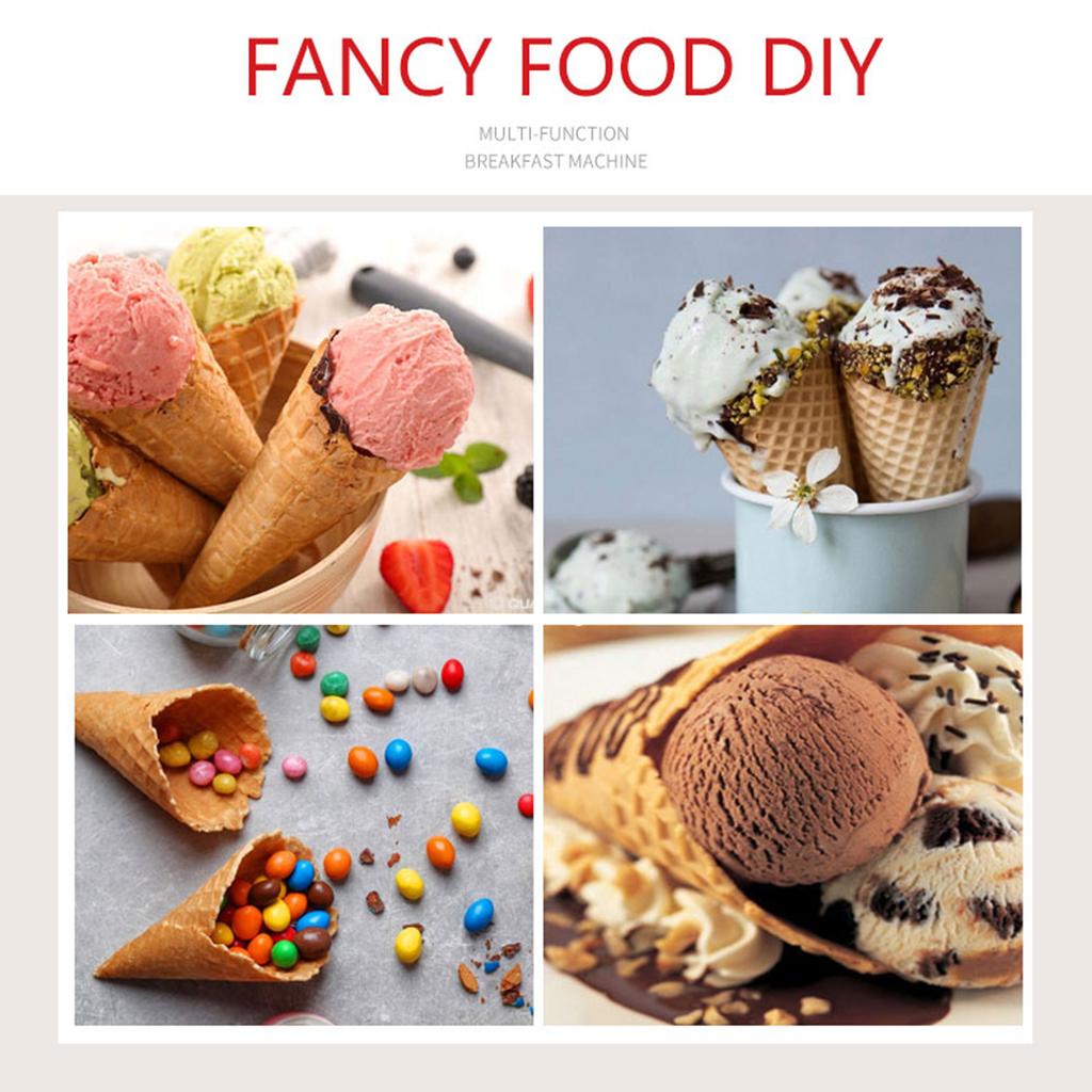 Electric Egg Roll Machine Waffle Cone Maker Ice-cone Maker, Homemade Ice Cream Cone Baking Iron