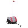 Vidaxl Przyczepka Rowerowa, Czarno-Czerwona, 30 Kg, Żelazo