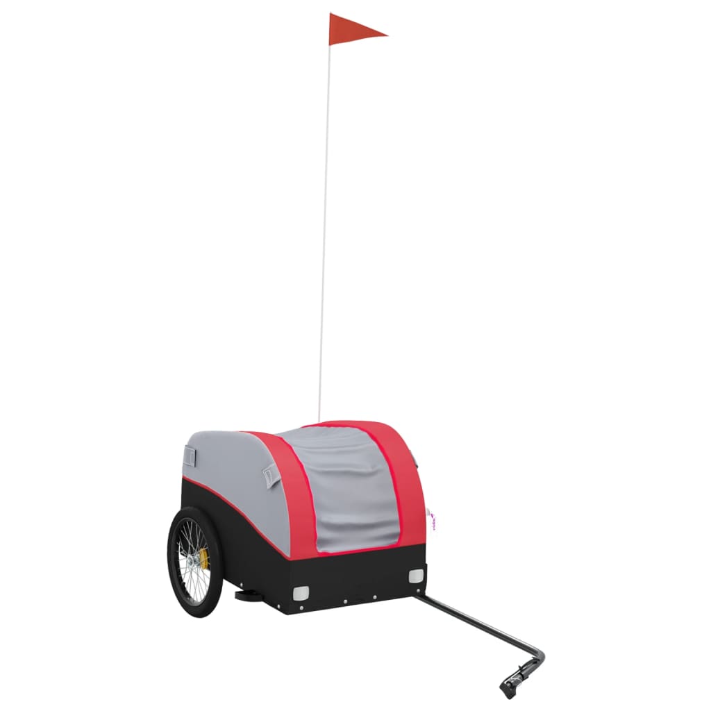 Vidaxl Przyczepka Rowerowa, Czarno-Czerwona, 30 Kg, Żelazo