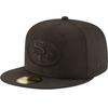 New Era NFL Black On Black 59 Fifty Fitted 7 Black Men's Cap, 5/8"