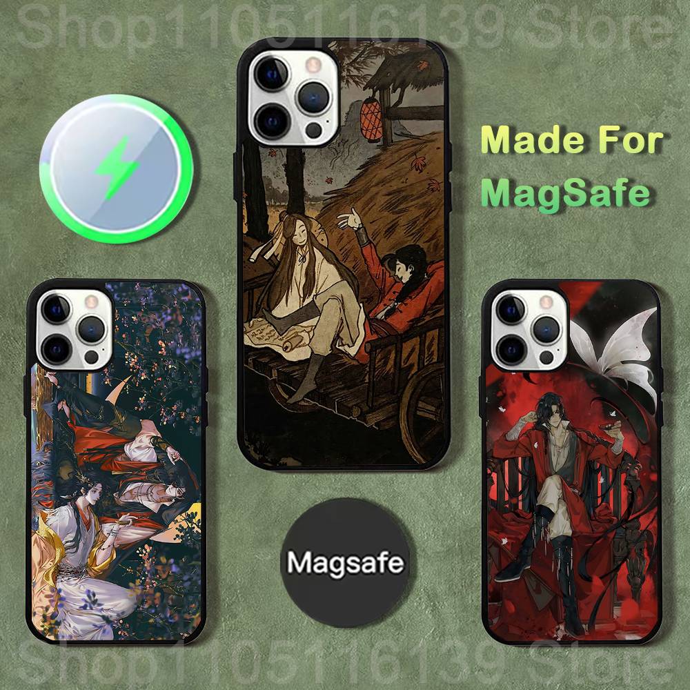 Благословение Небесных Чиновников Чехол для Телефона Для iPhone 17,16,15,14,13,12,11,Pro,Max,Plus,Mini,SE4,E Магнитный Magsafe Беспроводная Зарядка