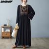 Plus Size Summer Dress Beach Linen Long Sleeves Casual Women Clothing Big 2022 New Dress Black Dresses