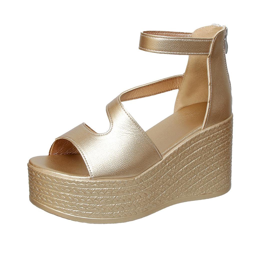 Модные женские босоножки на танкетке из лакированной кожи 2025 Лето Черные Массивные Босоножки на Платформе Женские Нескользящая Толстая Подошва Пляжная Обувь